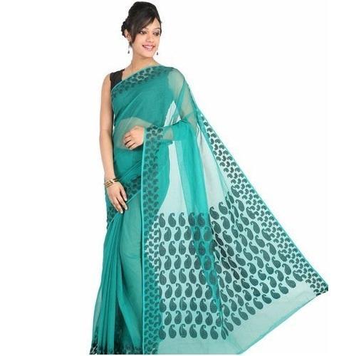 Cotton saree, for Anti-Wrinkle, Easy Wash, Shrink-Resistant, Pattern : Printed