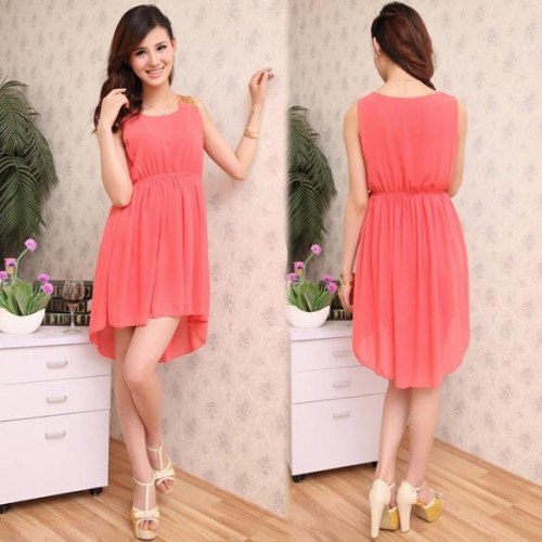 Red Colour One Piece Short Dress Promotions