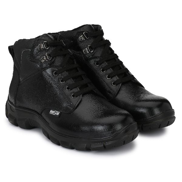 Manslam Leather Safety Shoe Airmix Sole, Color : Black