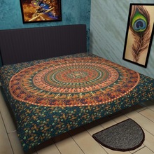 Indian printed full King Size Bed Cover Bedsheet