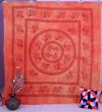 Mandala red printed elephant bedspread Hippie boho Tapestry