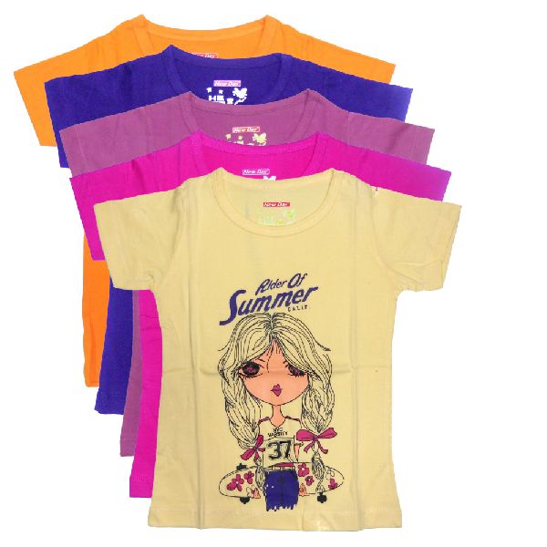 Girls cotton t shirt, Color : Multicolour
