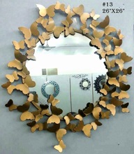 Designer Collection Round Metal Glass Decorative mirror, Size : Customized Size