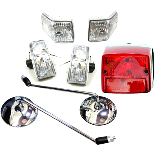 Vespa PX LML Rear View Mirror With Blinkers And Tail Light Kit Chrome