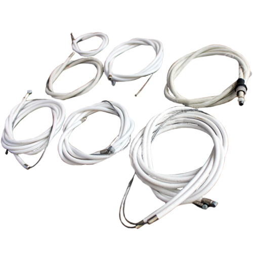 Vespa VBB / VLB / VNB / Super Sprint Complete Nylon Lined Friction Free Cable Kit White