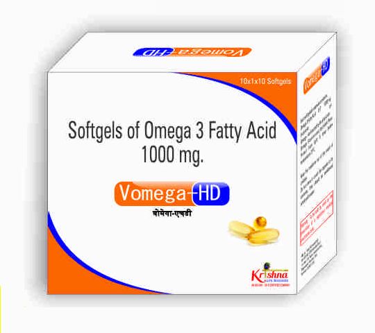 Vomega HD Softgel Capsules, Packaging Size : 10 x 10 Tablets