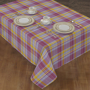 Eco 100% Cotton Plain Dyed table cloth, Shape : Square