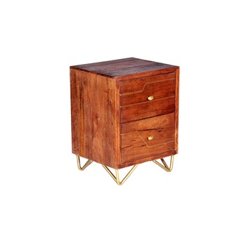 Mango wood brass inlay night stand, for Nightstand