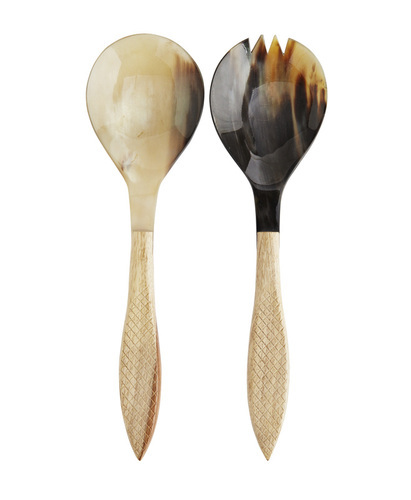 Cion Non Polished Horn Spoon, For Serving, Color : Brown, Creamy, Off White, Etc.