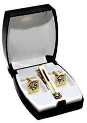 Metal Polished Cufflink Set, Feature : Durable
