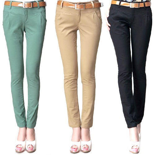 Plain Ladies Cotton Trousers, Size : 28-34 Inches