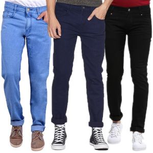 Cotton Mens Denim Jeans, for Color Fade Proof, Technics : Plain Dyed