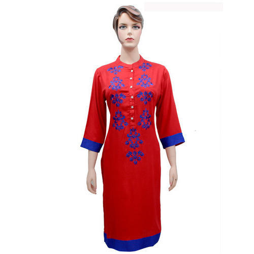 Plain Rayon Kurtis, Technics : Machine Made