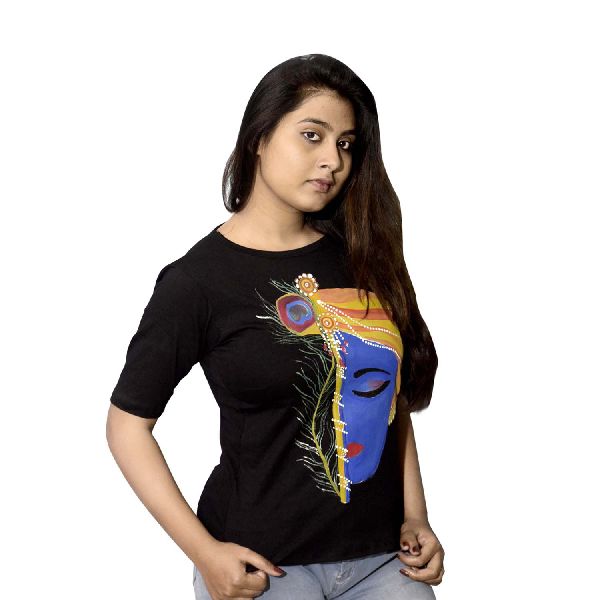 Lord Krishna Graphic T-Shirt, Occasion : Casual Wear