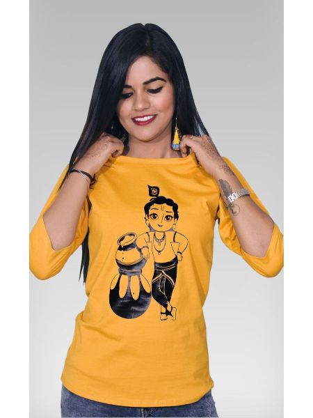 Makhanchor Printed Ladies T-Shirt, Size : XL