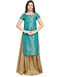 Half Sleeves Ladies Banarsi Silk Kurti, Size : M, XL