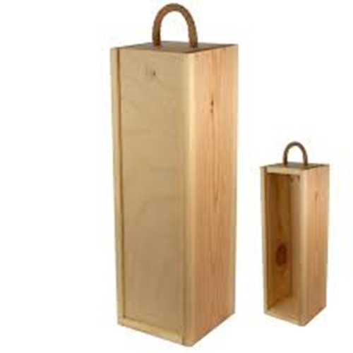 Brown Rectangular Polished One Bottle Wooden Box, Feature : Superior Quality
