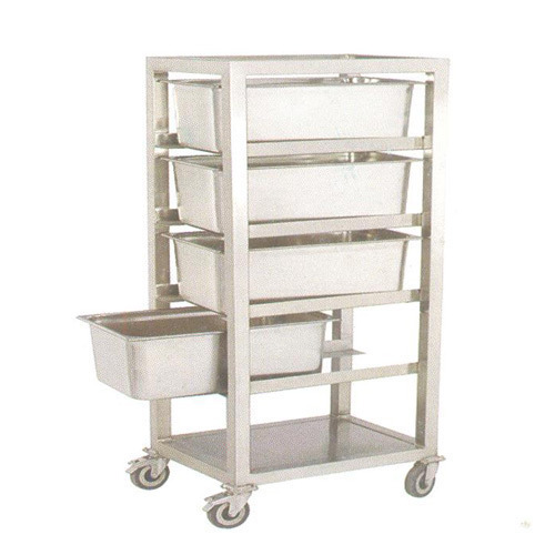 Stainless Steel Food Pan Trolley, Feature : Easy Operate, Non Breakable