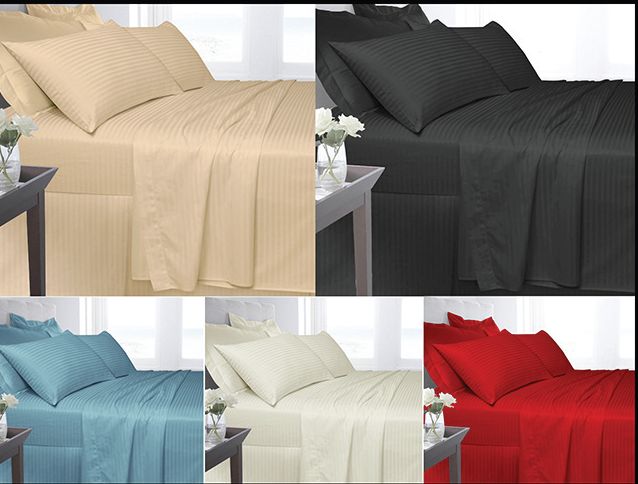 Colored Satin Stripe Bed Sheet