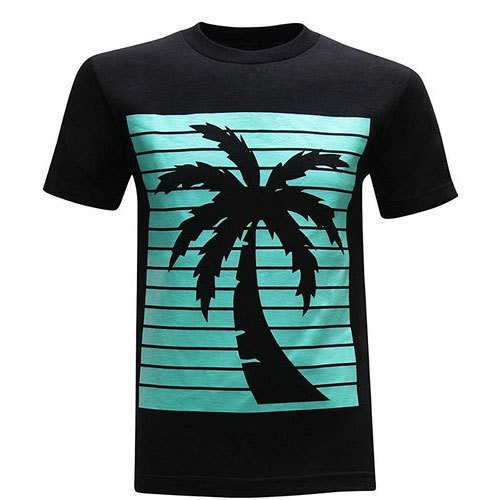 Cotton Mens Black Printed T-Shirt, Occasion : Casual Wear