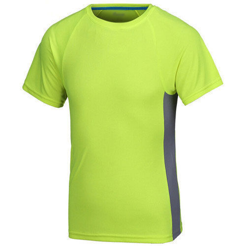Plain Mens Green Polyester T-Shirt, Occasion : Casual Wear
