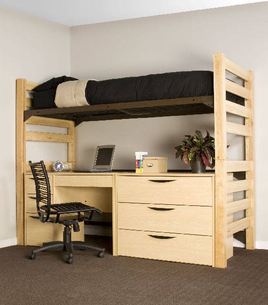 Wooden Loft Bed with Desk, Shape : Rectangular, Color : Multicolor at ...