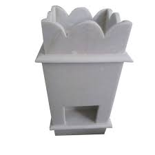 Conical Non Polished Ceramic Marble Tulsi Pot, for Decor, Outdoor Decor, Size : Large, Medium, Small