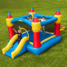 PVC bouncy castle, for Kids Playing, Color : Blue, Green, Multicolor, Purple, Red, Yellow