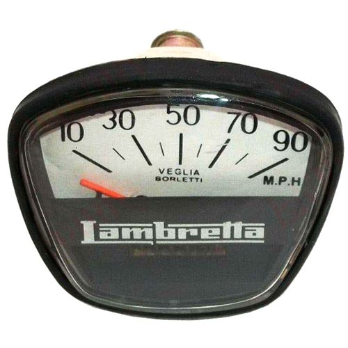 Lambretta GP Speedometer 90 MPH Black Faced Veglia Borletti