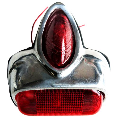 Vespa VBB VBA GS Brake / Tail Light Metal Alloy Polished With Rubber Gasket