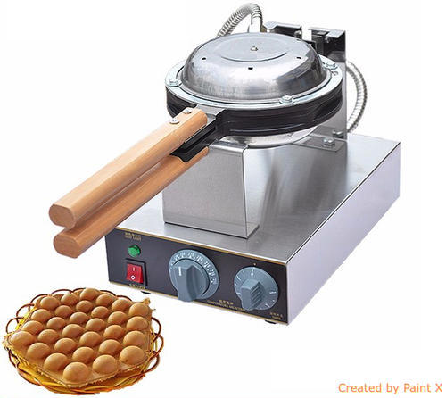 Electric Stainless Steel Bubble Waffle Maker, Color : Silver, Grey, Black