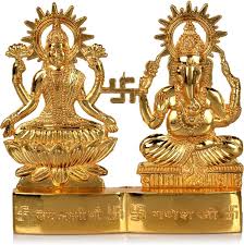 Brass Laxmi Ganesh Murti, for Home Decoration, Temple, Worship, Style : Antique, Classical
