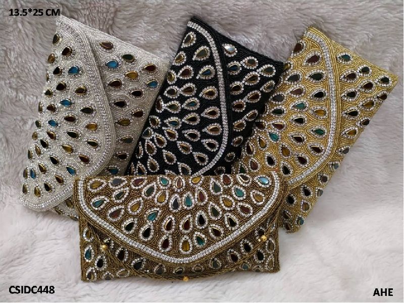 Beaded Clutch Bag, for Party Ware, Size : 13.5*25 Cm