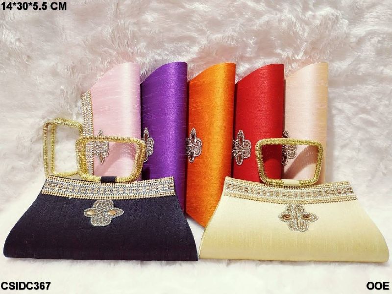 Raw Silk Beautiful clutch with handle, for Casual, Formal, Part, Gender