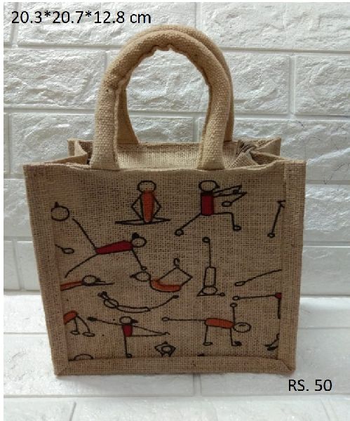 Beautiful Jute Bag, for Advertisement, Packing, Shopping, Size : 20.3*20.7*12.8 Cm