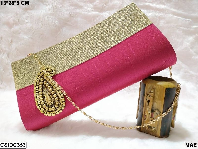 Raw Silk Clutch