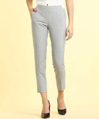 Buy Gloye Women White Self Design Lycra Blend Trousers M Online at Best  Prices in India  JioMart