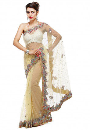 Embroidered Net Saree, Technics : Attractive Pattern, Embroidery Work, Handloom, Machine Made