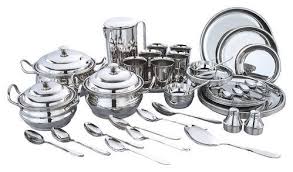 Stainless Steel Dinner Set, for Home Use, Hotels, Restaurant, Feature : Durable, Dust Proof, Fine Finished