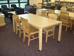 Polished Plain Aluminium Library Tables, Shape : Rectangular, Round