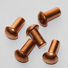 Non Polished Copper Rivets, for Fittngs Use, Industrial Use, Internal Locking, Joint Use, Length : 0-10mm