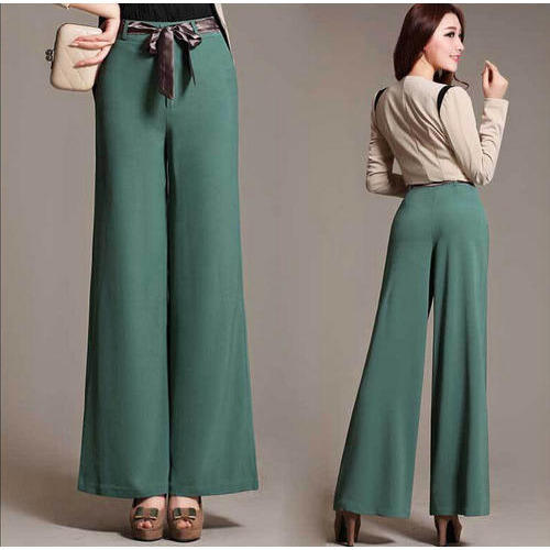 Ladies Casual Palazzo Pant Mid Waist Loose Fit Trousers Holiday Lounge  Plain Loungewear  Fruugo IN