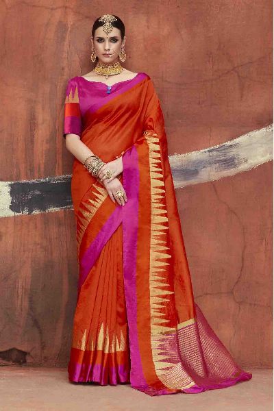 Fabric Art Silk Blouse Fabric: Art silk Sarees Wash Care : Dry Clean only ,  Occasion : Party Wear,Traditional Wear,Festival Wear Weight : 0.550gms  Material Type : Art silk Sarees Pallu color: