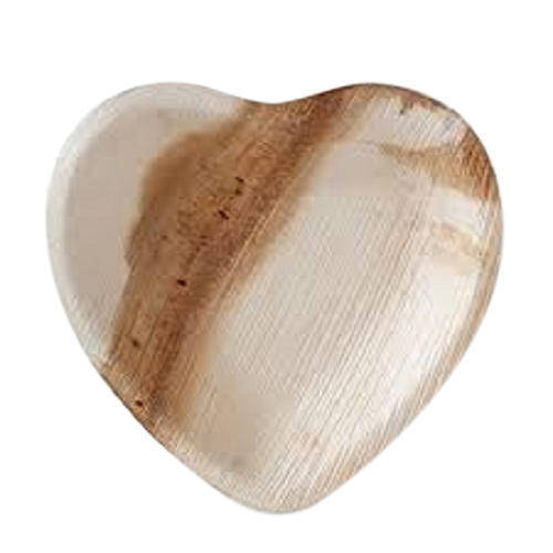 Heart Shaped Areca Leaf Plate, for Food Serving, Feature : Disposable, Light Weight