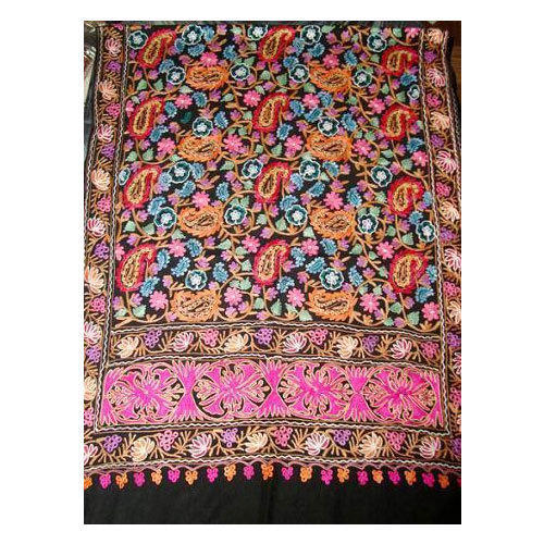 Embroidered Wool Kashmiri Shawl, Packaging Type : Plastic Bag, Plastic Packets