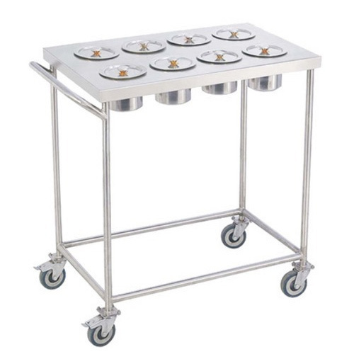 Rectangular Polished Stainless Steel SS Masala Trolley