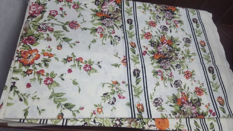 Printed 100% Cotton 3027 White Bedspreads, Size : 85x85 Inch Approx