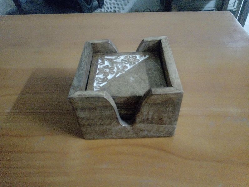 Polished wooden coaster, for Hotel Use, Size : 5x5cm