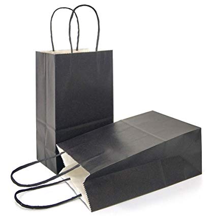 Black Kraft Paper Bags, for Gift Packaging, Shopping, Size : 12x10inch, 14x10inch