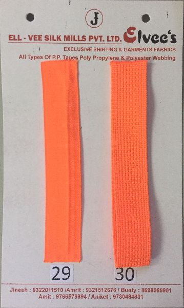 Dark Orange Stripe Polyester Webbing, for Garments, Making Foldable Beds, Feature : Durable, Good Quality